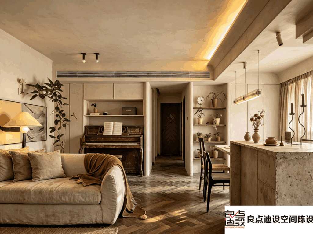 80㎡两居室软装设计落地|中古侘寂治愈系居家氛围感拉满🌿